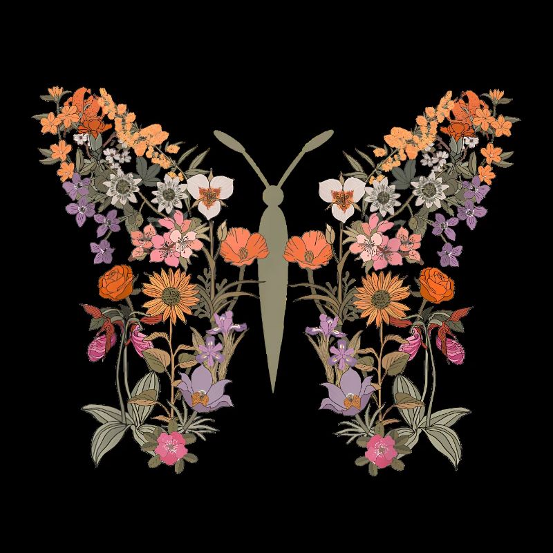 Frauen Boho Wildblume Sommer Blumen Schmetterling