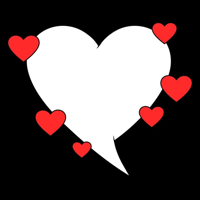 Speech bubble with hearts