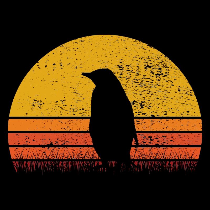 Pinguin Pinguine Tier Eis Vogel Retro Geschenk