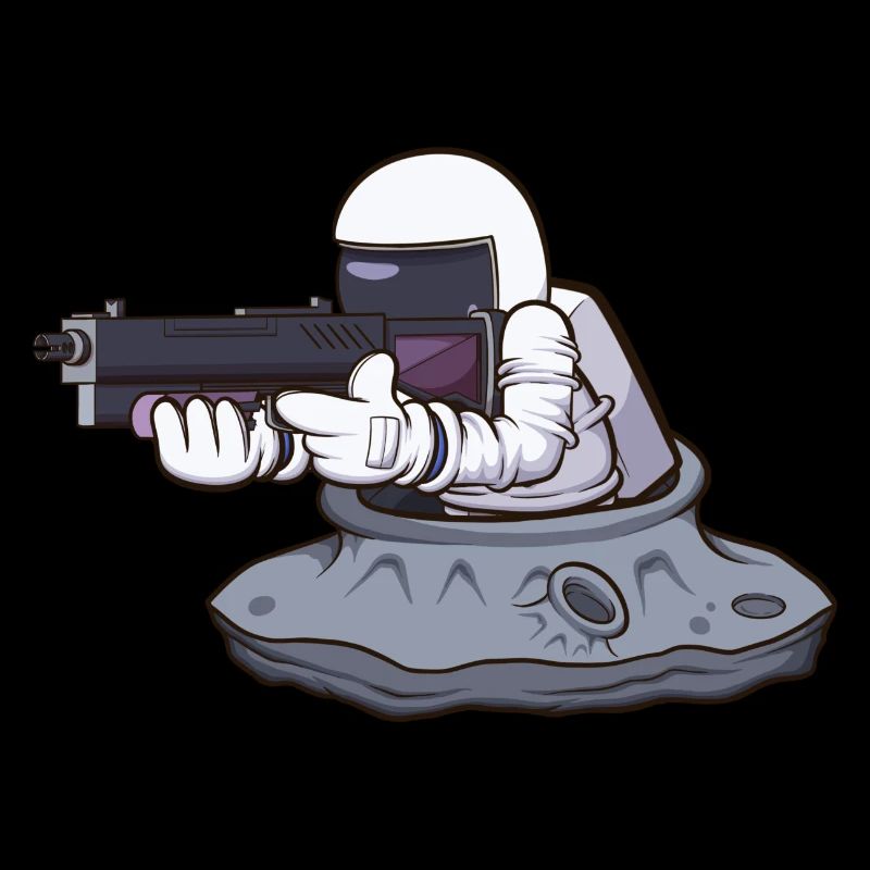 Astronaut mit Waffe