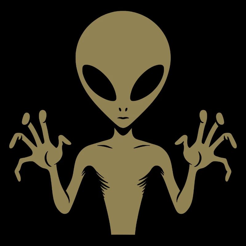 Alien Alien Body Silhouette with Hands: A unique d