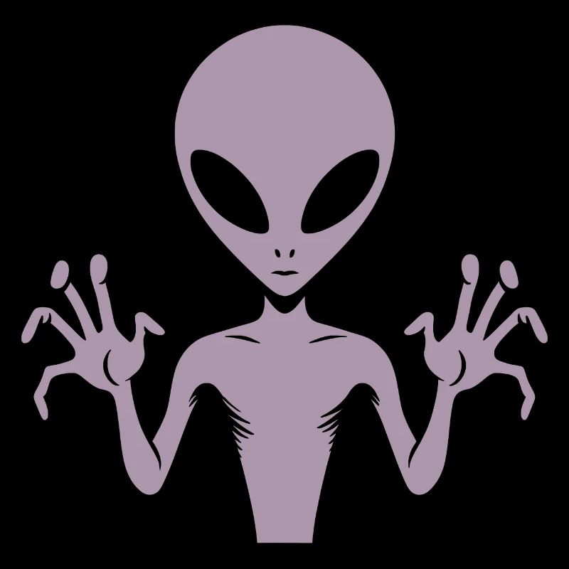 Silhouette de corps extraterrestre extraterrestre avec des mains