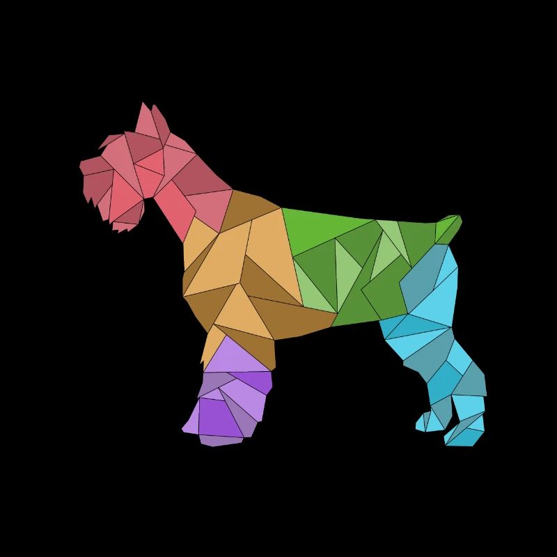 Schnauzer coloré géométrique