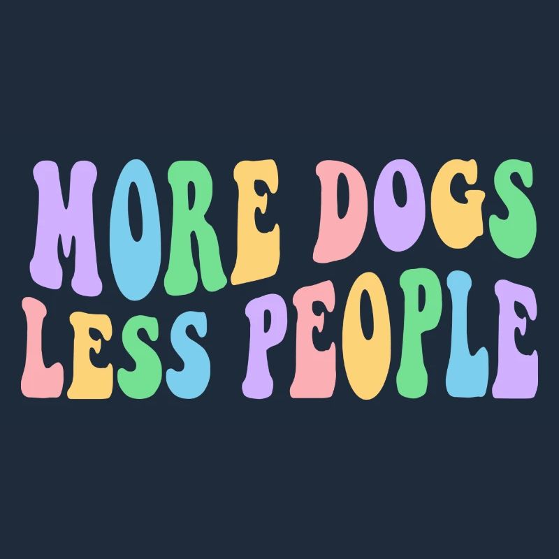 Plus de chiens, moins de gens - Design rétro groovy