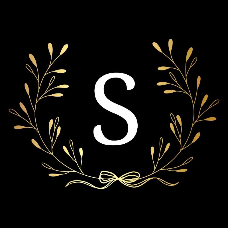 Buchstaben s Gold Blumenkrone