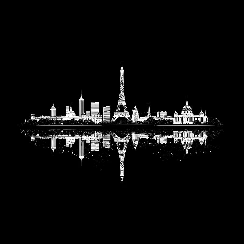 Paris Skyline Silhouette Frankreich