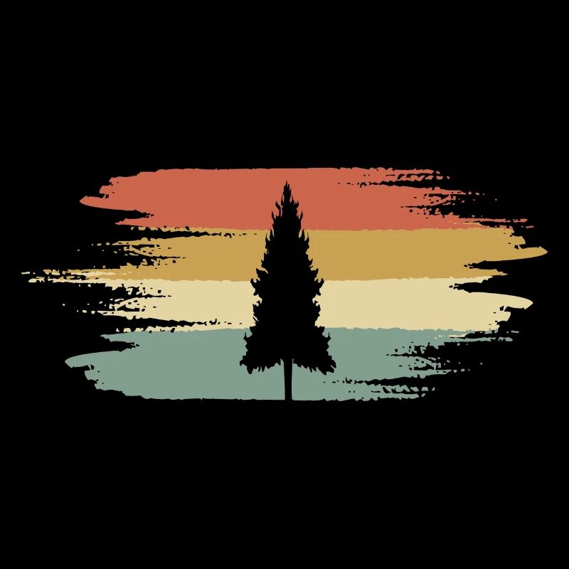 Wald Geschenk Retro Vintage Baum