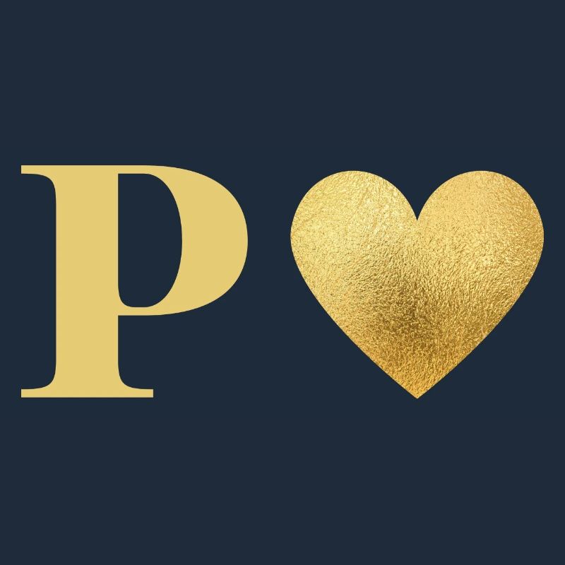 Buchstabe p goldenes Herz