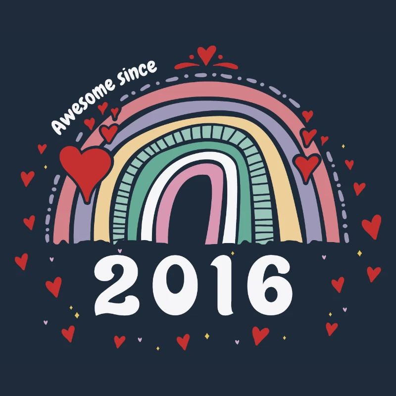 Cute Rainbow Awesome 2016 - 7th Birthday w/
