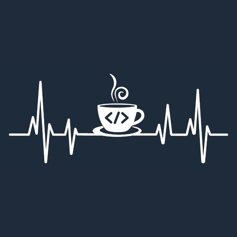 Coffee Coding Heartbeat Coder Developer Nerd Coffe