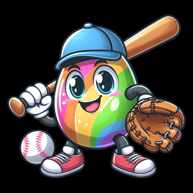 Conception de baseball d’oeuf de Pâques pour les fans de baseball