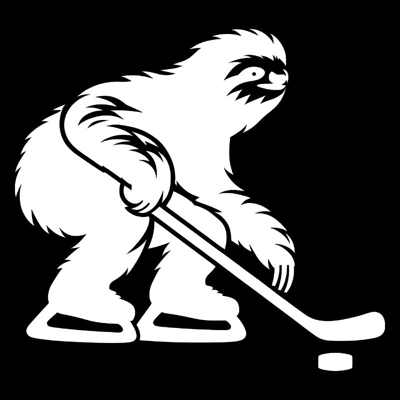 Faultier Eishockeyspieler Eishockey Silhouette