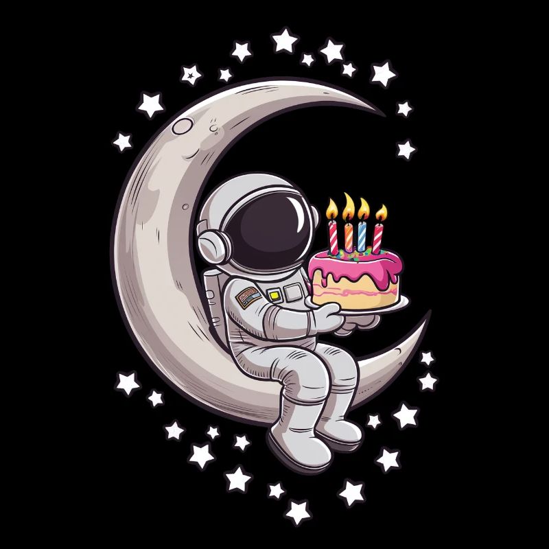 Astronaut Feiert Auf Dem Mond