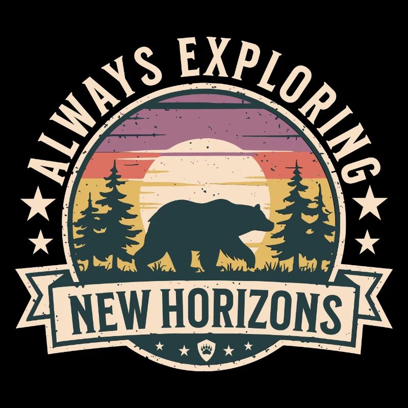 Retro-Bär erkundet neue Horizonte Abenteuer-Design
