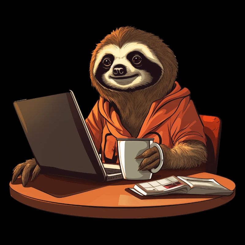 PDG de Sloth - Chef détendu avec café et genoux