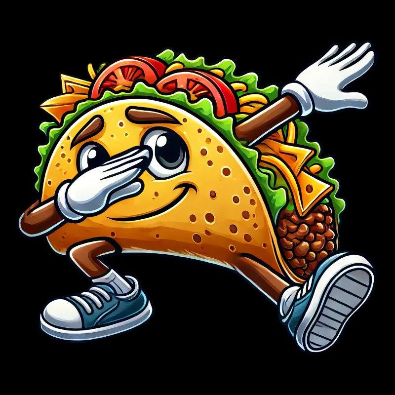 Mignon Taco Dessin Animé Dabbing Danse