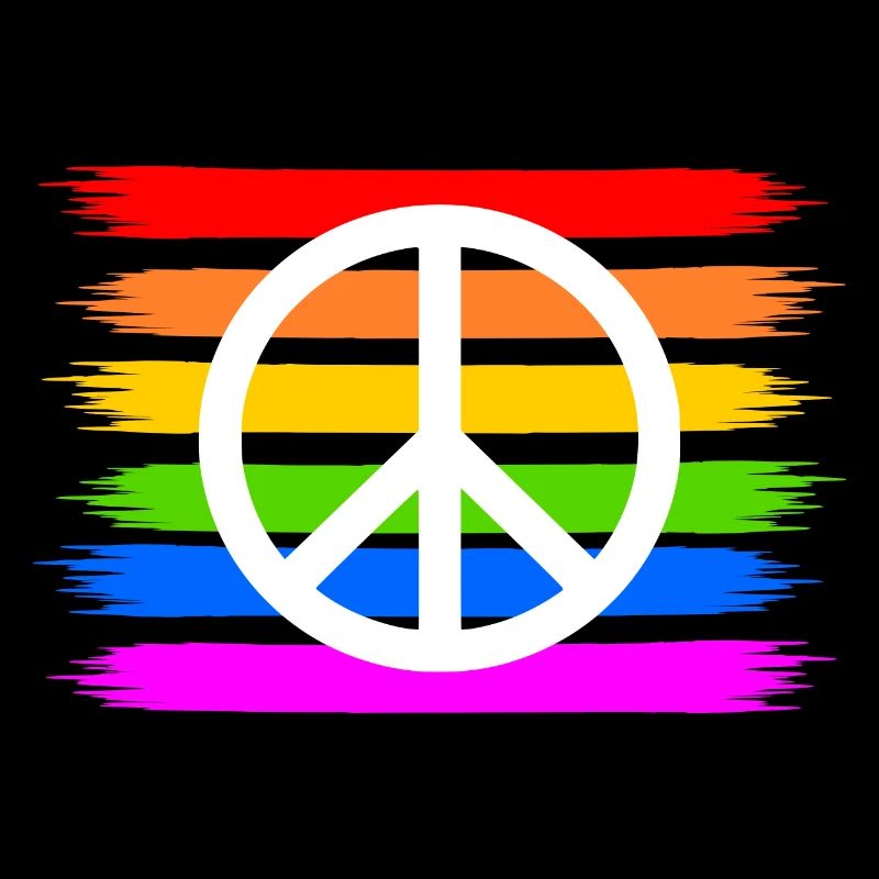 Signe de paix de paix sur le drapeau arc-en-ciel arc-en-ciel