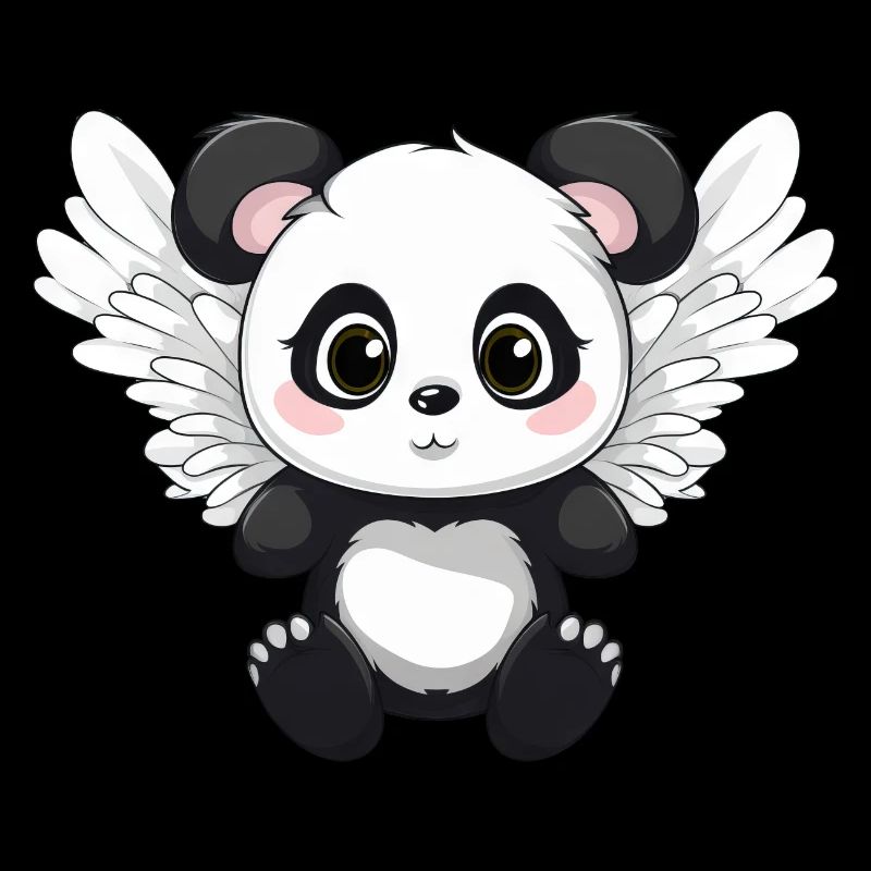 Panda mit flügeln der aussieht wie ein engel