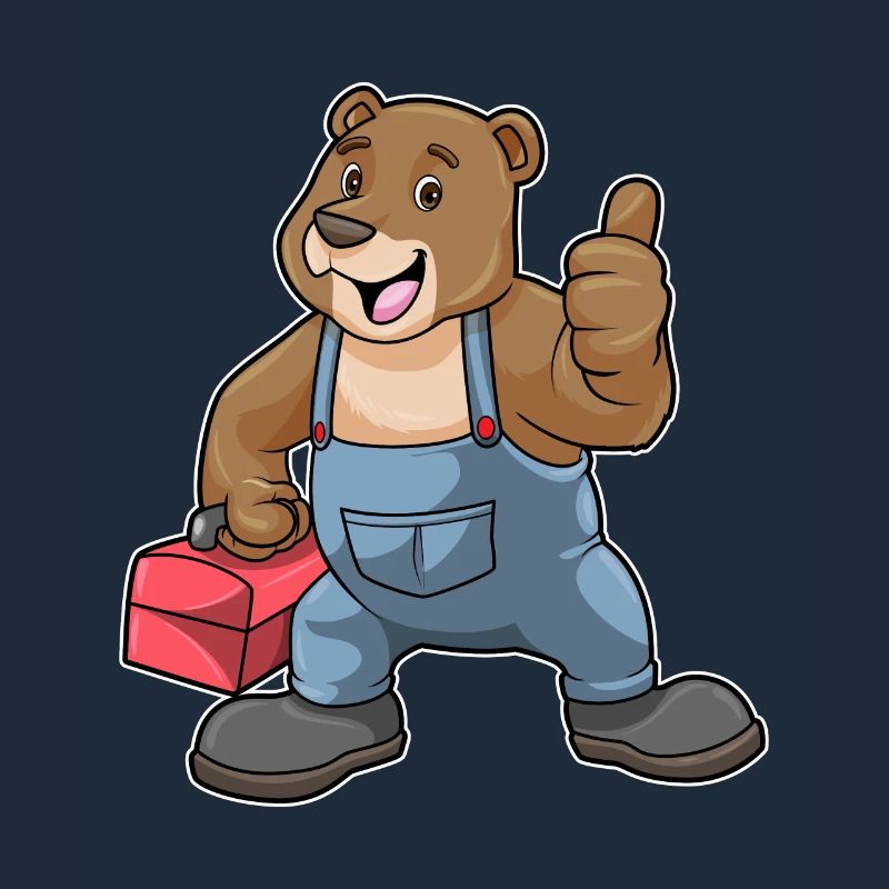 Bear as a craftsman with toolbox
