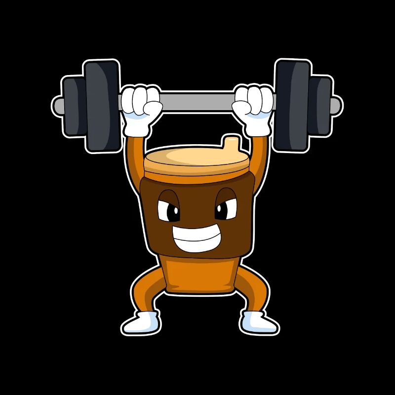 Kaffee beim Krafttraining mit Langhantel