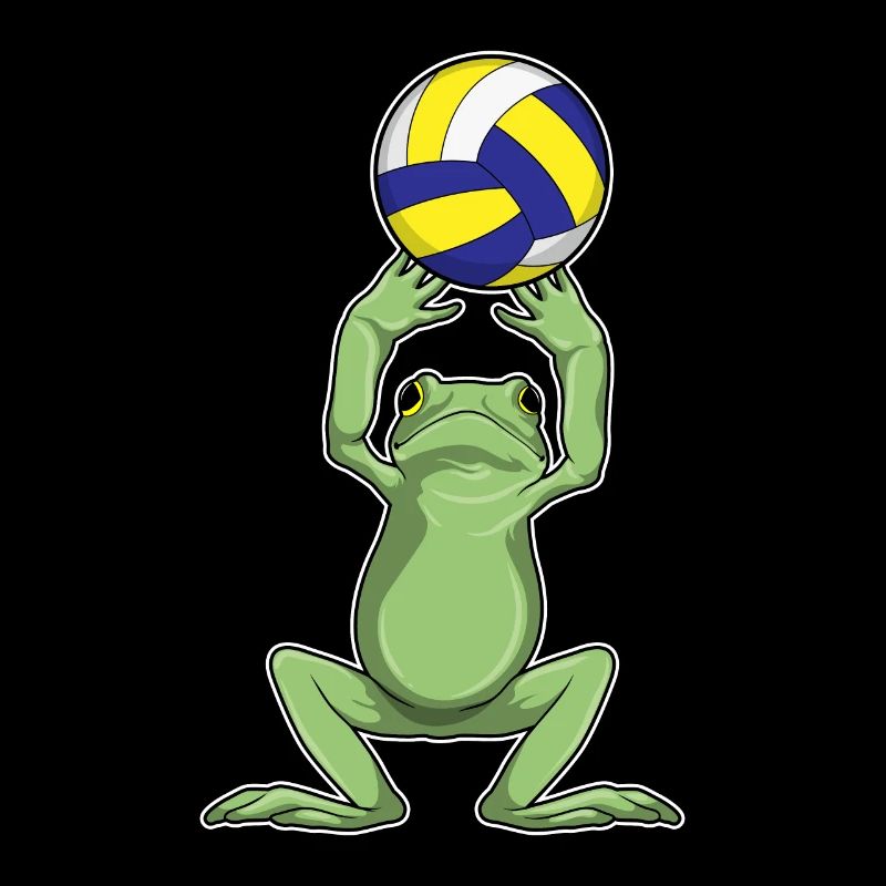 Frosch mit Volleyball