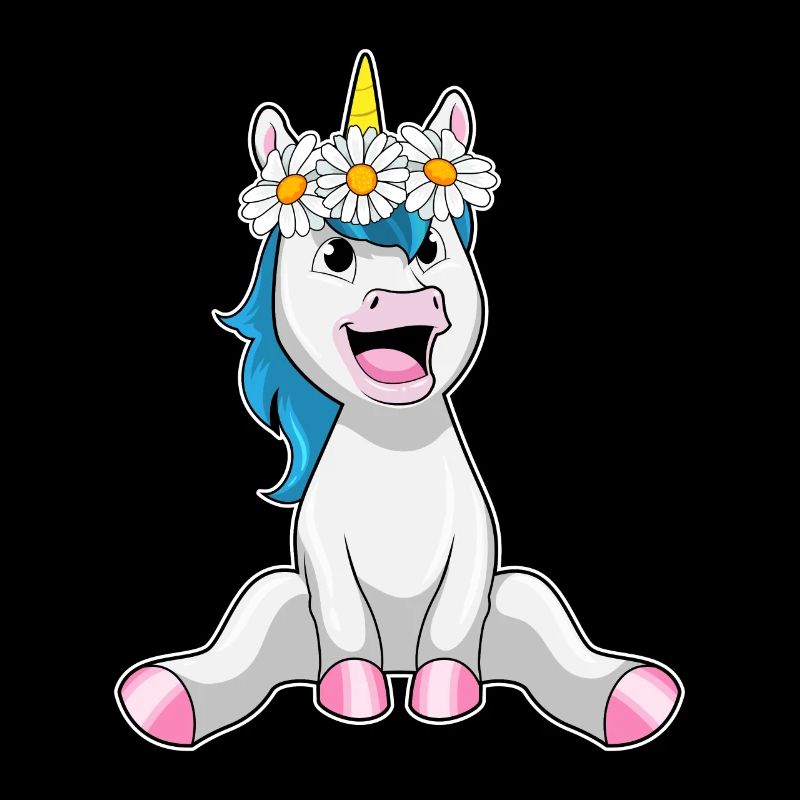 Einhorn mit Bumen Gänseblümchen