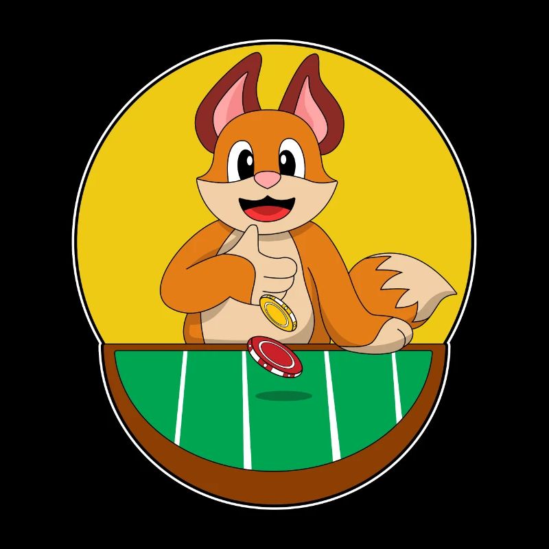 Fox at Poker with Poker Chips