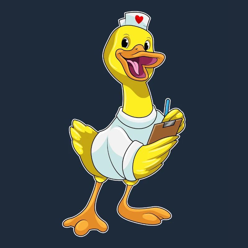 Ente als Krankenschwester mit Herz