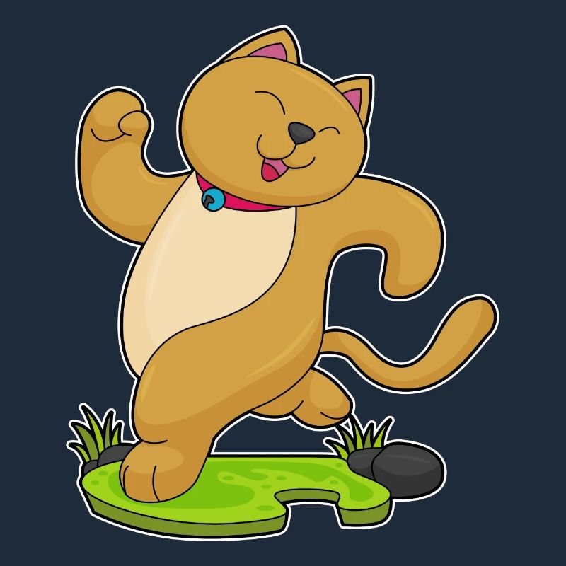 Cat with collar while jogging