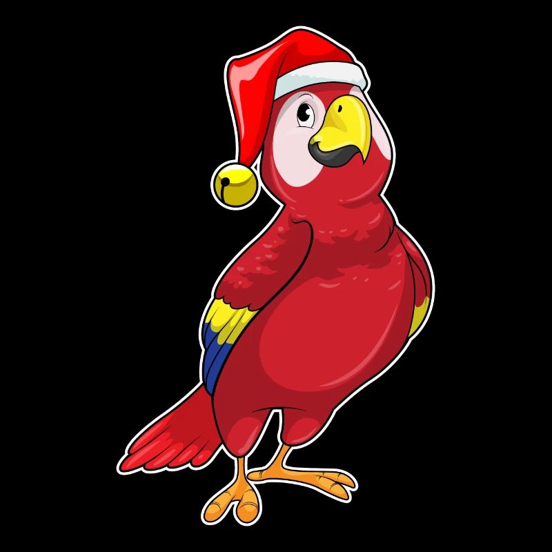 Perroquet avec casquette de Noël