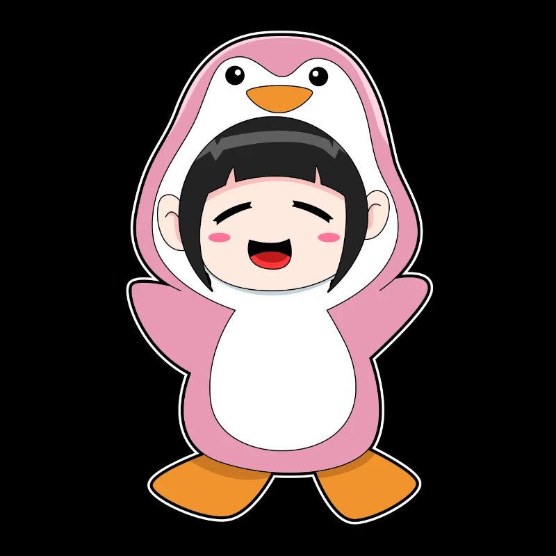 Kind im Pinguin Kostüm