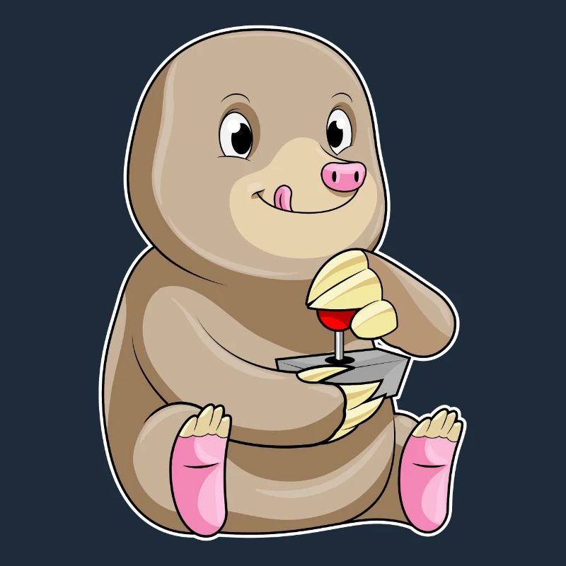 Mole as a gamer with joystick