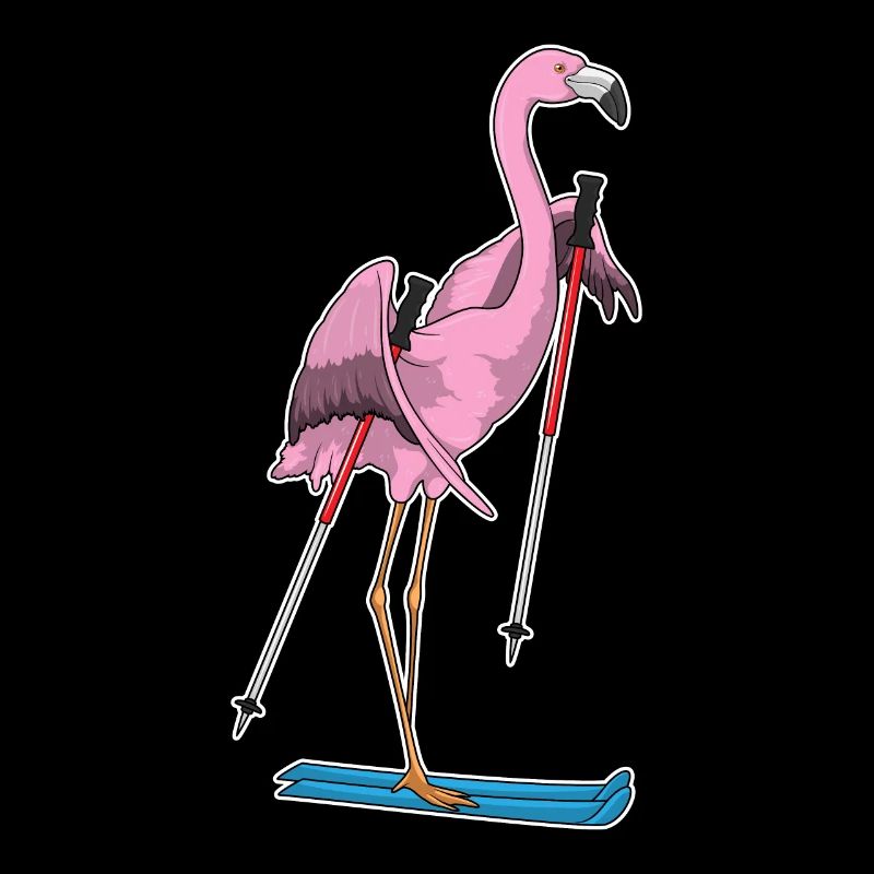 Flamingo Skifahrer Ski
