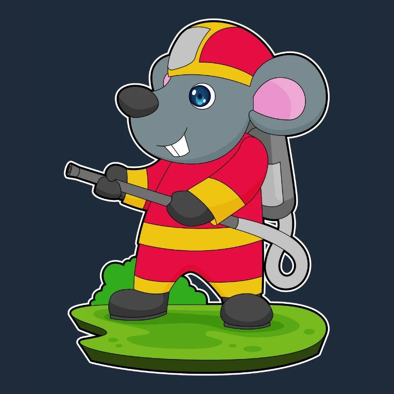 Mouse Firefighter Fire Hose