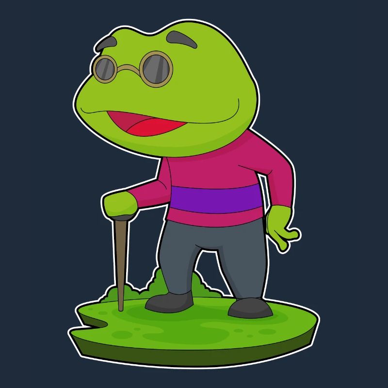 Frog Pensioner Walking Stick