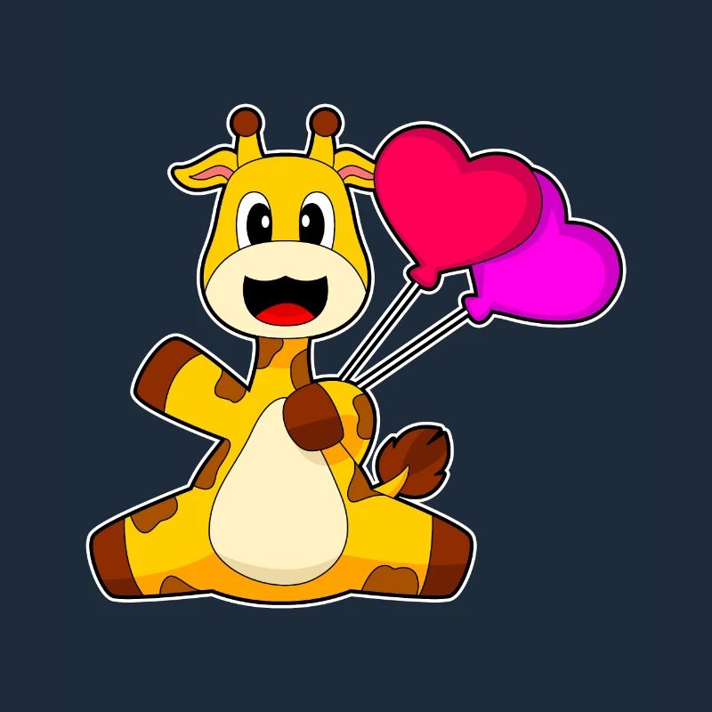 Giraffe Herz Luftballon