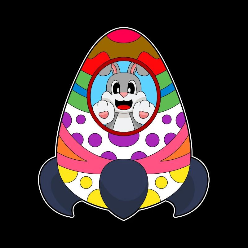 Bunny Easter Easter Egg Rocket