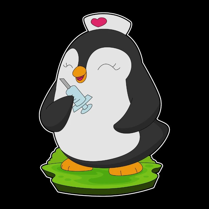 Pinguin Krankenschwester Spritze