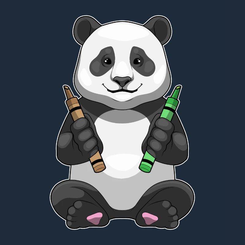 École de crayons de couleur Panda Student