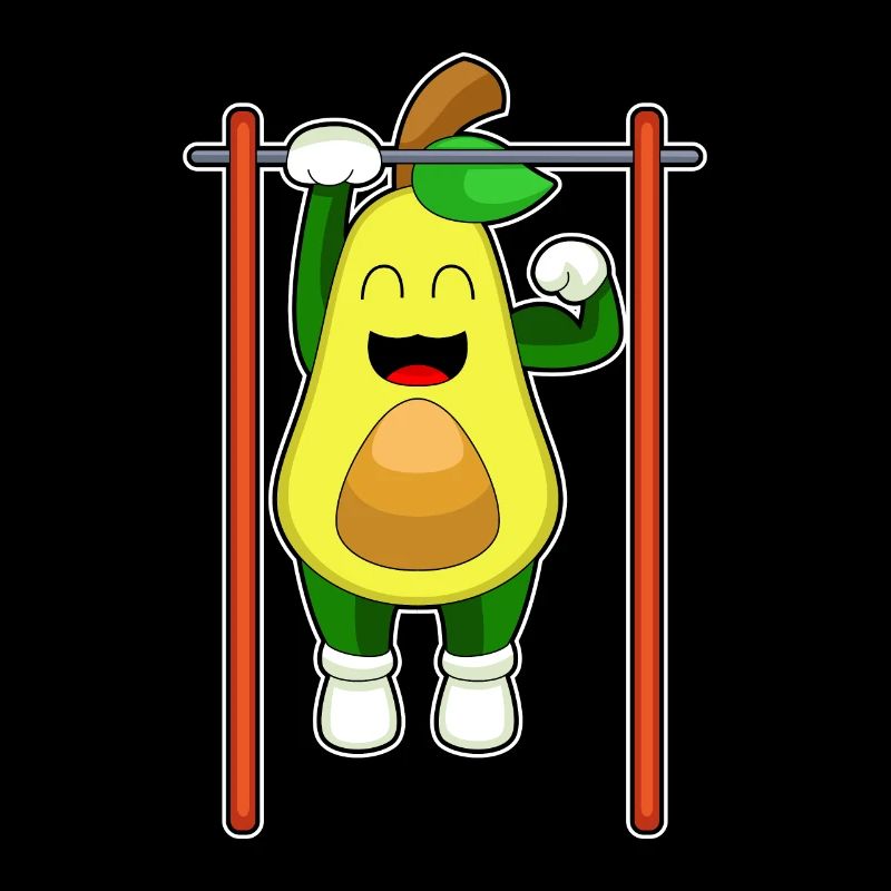 Avocado Bodybuilder Pull-Up Fitness