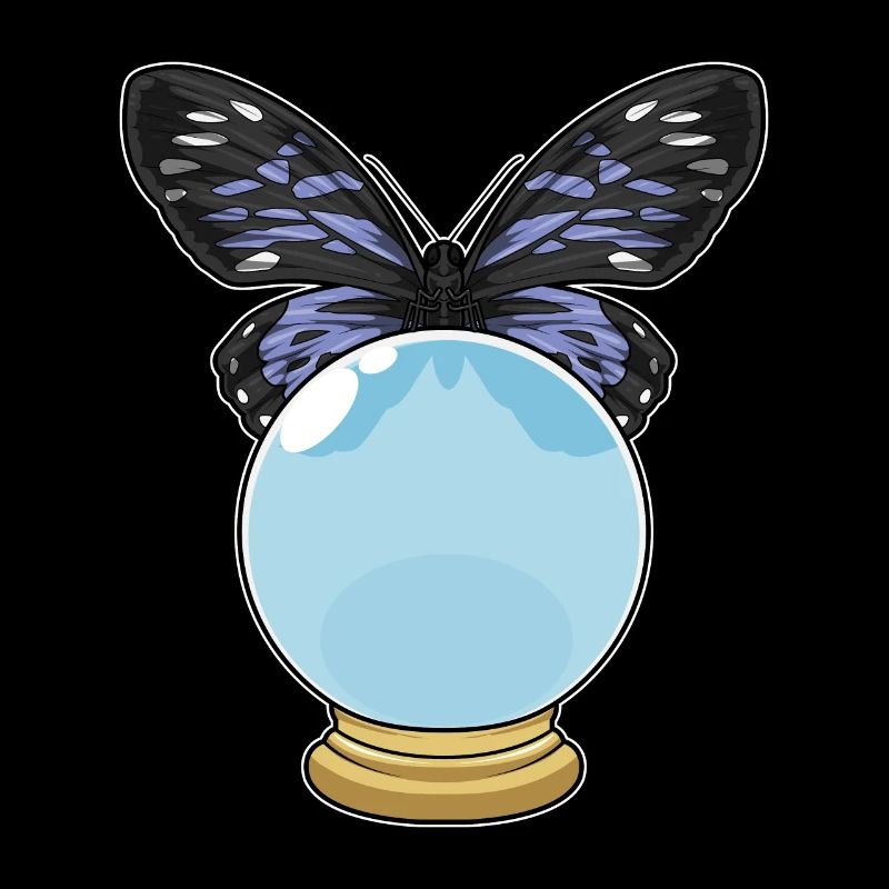 Boule de cristal papillon