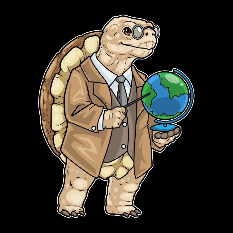 Schildkröte Geschichte Lehrer Weltkugel