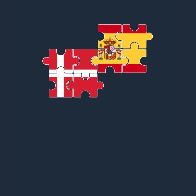 Danemark Espagne Drapeau Espagnol Danois