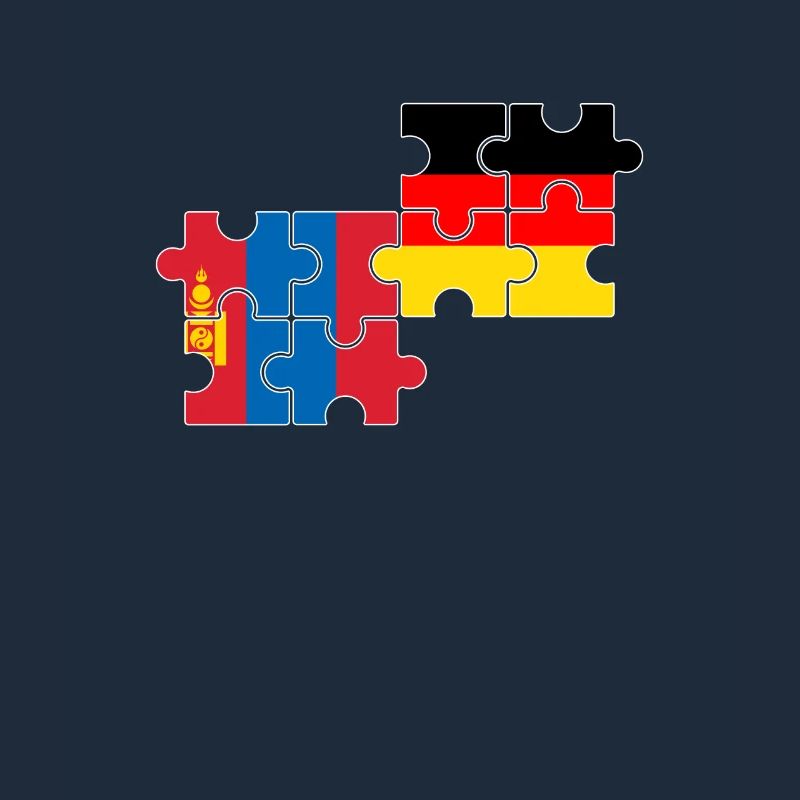 Mongolia Germany Flag German Mongolian