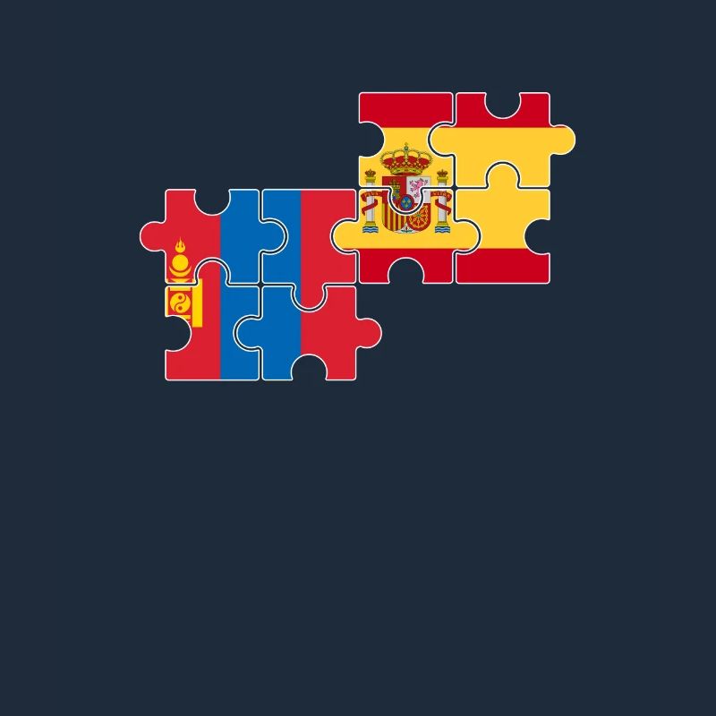 Mongolei Spanien Flagge Spanisch Mongolisch