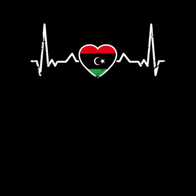 Libye Vintage Heartbeat drapeau libyen libyen