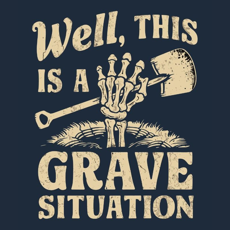 Skeleton Cemetery Pun Funny Saying