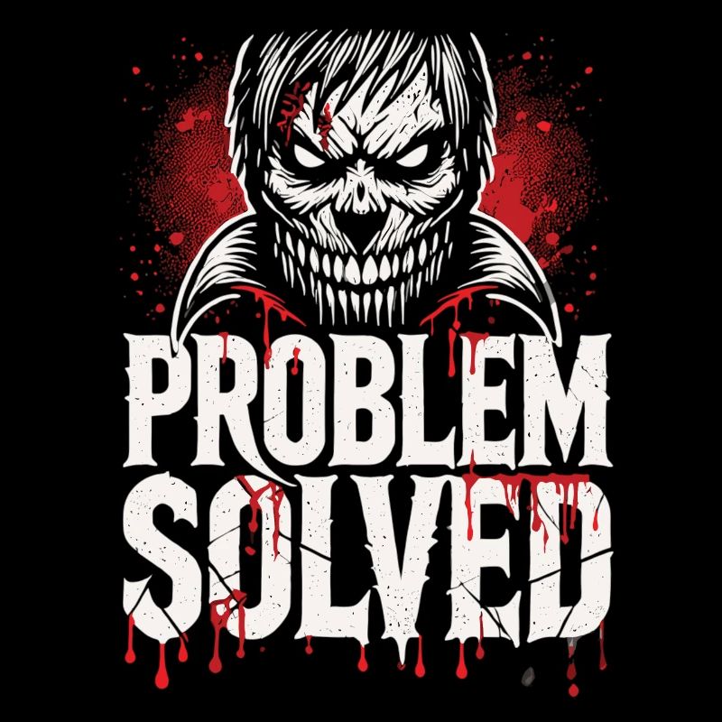 Blutige Lösung - Problem Solved Halloween Shirt