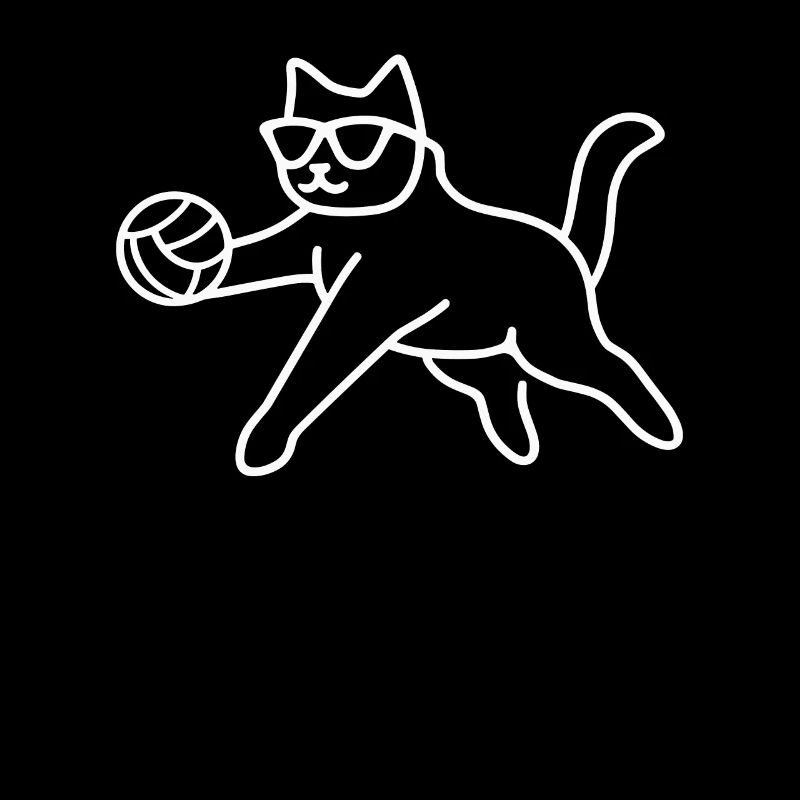 Chat avec lunettes de soleil et volley-ball