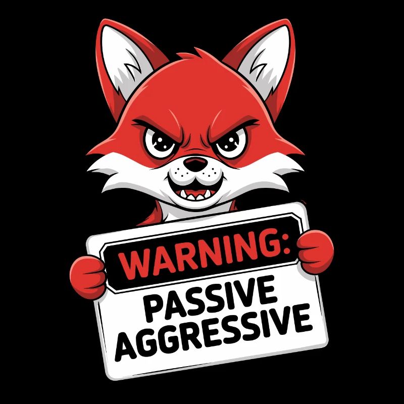 Warnung: Passiv Aggressiv Fuchs Cartoon